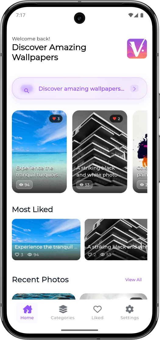 Vibe Wallpaper App - Beautiful Interface